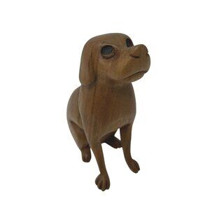 Artisan Wirata Handcrafted Suar Wood Dog Sculpture from Bali, 'Loyal Dog
